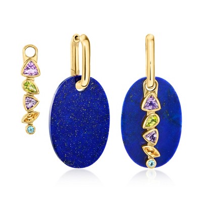 Ross-Simons Lapis and 2.10 ct. t.w. Multi-Gemstone Jewelry Set: Interchangeable Drop Earrings in 18kt Gold Over Sterling