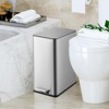 4 Gallon Step Trash Can with Soft-Close Lid, 15L Slim Rectangle Garbage Can with Removable Inner Bucket, Stainless Steel Recycling Bin Waste Container - 2 of 4