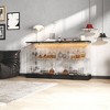 Famapy Tempered Glass Liquor Display Cabinet with LED Lighting & Lock Modern Wine Cabinet Full Transparent Tempered Glass - 3 of 4