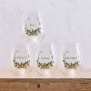 Transpac Set of 4 Clear 18oz Stemless Glasses Elegant Drinkware for Christmas Indoor Use and Gift Giving - 2 of 3
