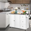 Costway Kitchen Island 2-Door Storage Cabinet Stainless Steel Top w/ Drawers - 3 of 4