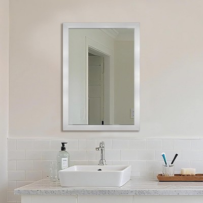 Rectangular Wall Mirror, White Framed Mirror for Bathroom, Bedroom, Living Room & Entryway Decor