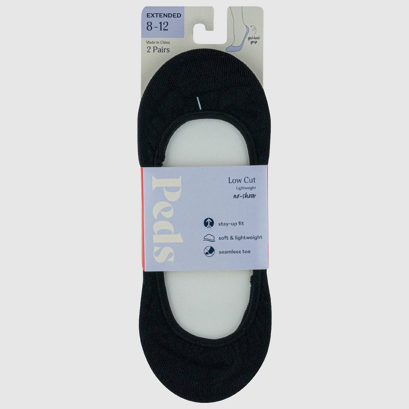 Peds Women's 2pk Extended Size Microfiber Liner Socks - 8-12, 3 of 7