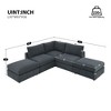 NicBex Modern L Shape Sectional Sofa Corduroy Armless Modular Couch with 2 Ottomans for Living Room and Office - 2 of 4