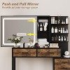 Vanity Desk with Mirror and Lights, Makeup Vanity Desk with Sliding Lighted Mirror, 3 Lighting Modes, 5 Large Drawers and 3 Tiers, for Bedroom, Black - 2 of 4