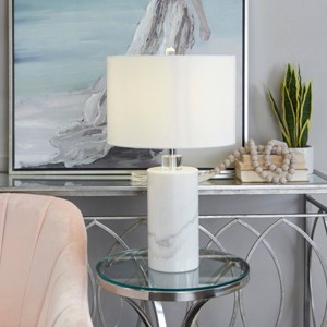 Marble Thick Stand Table Lamp with Drum Shade - Olivia & May - 1 of 4