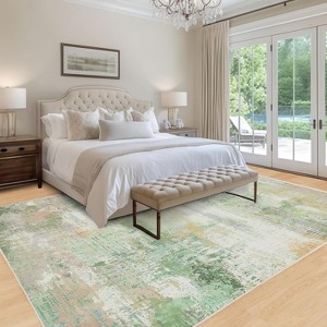 Washable Area Rugs 5'x7' Non-Slip Modern Abstract Soft for Living Room Entryway Bedroom Nursery, Print Pattern Home Decor Aesthetic - 1 of 4