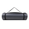 GoFit Fitness Yoga Mat with Carry Strap - Gray (9.5mm)