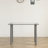 KTMBDW Modern Tempered Glass Dining Table, Kitchen & Dining Room Glass Tables with 4 Heavy-Duty Metal Legs, Black - 2 of 4