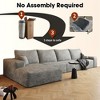 135" Cloud Sectional Couch with L-Shape Chaise,Modern Modular Sofa with Deep Seat, Upholstered Couches,Camel(Plush Corduroy Fabric) - 4 of 4