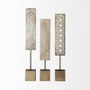 HomeRoots Set of Three Gold Metal Modern Abstract Tabletop Sculpture - 3 of 4