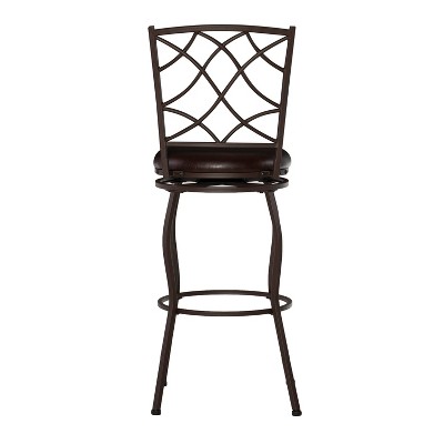 Casey Trio Brown Faux Leather Adjustable Swivel Stools