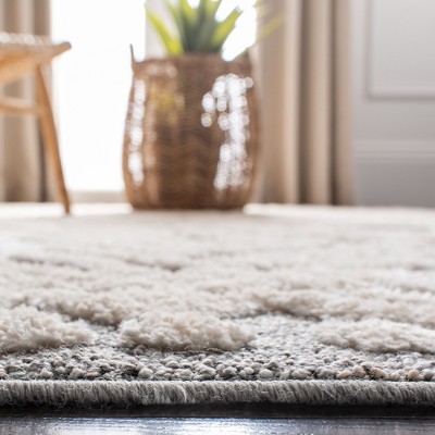 Gray and Beige Handmade Tufted Shag Rug 9' x 12'