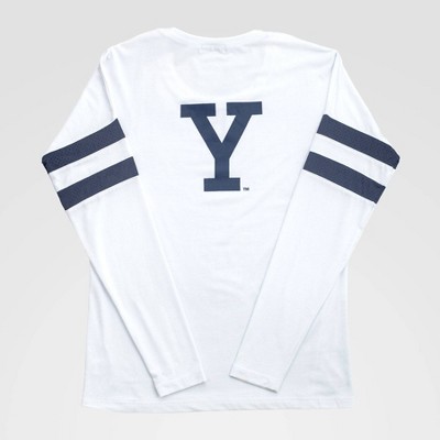 NCAA Yale Bulldogs Long Sleeve Relaxed Crew Activewear Pullover - White M