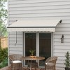 VisioGear Retractable Awning, 8'*6.5' Patio Awnings with Manual Crank Handle for Deck, Yard, Beige & White, 98.5"*78.75"*59" - 4 of 4