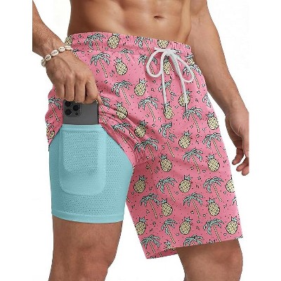 COOFANDY Mens Swim Trunks with Compression Liner Quick Dry 7 Inch Bathing Suit Beach Short with Zipper Pockets Dark Gray XL — фото 6