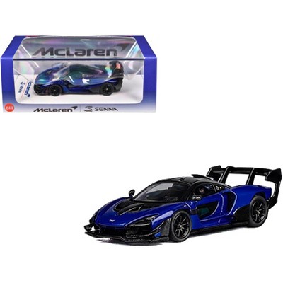 McLaren Senna GTR Blue Metallic with Black Top 1/64 Diecast Model Car by CM Model