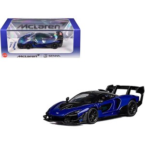 McLaren Senna GTR Blue Metallic with Black Top 1/64 Diecast Model Car by CM Model - 1 of 4
