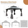 12X16 FT Outdoor Hardtop Gazebo,Gazebo With Galvanized Steel Double Roof Canopy And Curtains,Aluminum Metal Permanent Gazebo-Coolbibila - 4 of 4