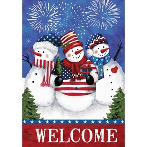 Briarwood Lane House Flag 40x28 For Outdoor American Snowmen Winter House Flag Flag For Winter House Flag - 1 of 4