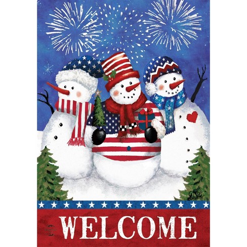 Briarwood Lane House Flag 40x28 For Outdoor American Snowmen Winter House Flag Flag For Winter House Flag - image 1 of 4