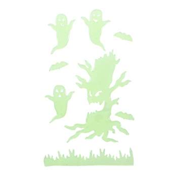 Northlight 7-Piece Glow in the Dark Evil Tree and Ghosts Halloween Gel Window Clings