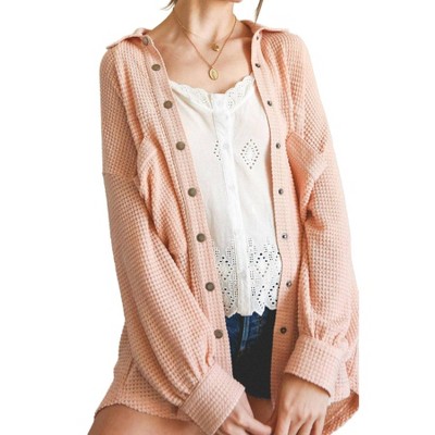 Women's Soft Thermal Knit Shacket Top - Listicle