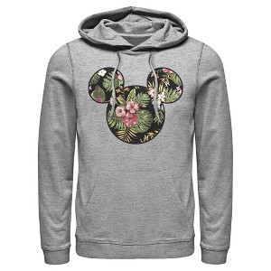 Men's Mickey & Friends Floral Face Pull Over Hoodie - 1 of 4
