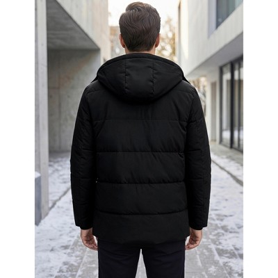 Мужские куртки INSPIRE CHIC Men's Winter Long Sleeve Zip Outerwear Hooded Winter Jacket Coat Medium Black — фото 3