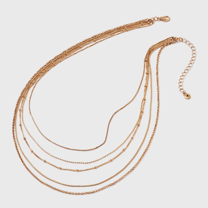Dainty Multi-Strand 5 Row Necklace - Universal Thread&#8482; Gold, 4 of 6