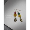 Steampunk Glass Ball Earrings - Asymmetric Robot Dangle Mismatched Design for Women - 3 of 4