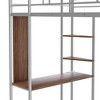 NicBex Twin Size Bunk Bed with Desk Metal Frame Bed Frame with 2 Shelves, Full Length Guardrails and 2 Ladders, No Box Spring Required - 4 of 4