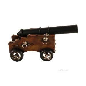 Warship Cannon Model 6" – Handmade Iron Maritime Decor Old Modern Handicrafts - 1 of 4
