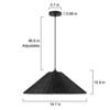 LLHZSY Farmhouse Straw Hat Hand Woven Pendant Chandelier with Natural Rattan Shade-19 7/10" Wide- Black - 3 of 4