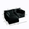 NicBex Couches for Living Room Modern L Shape Sectional Sofa Couch with Ottoman Chenille Upholstered 2 Seater Sleeper Sofa for Bedroom, Black - 2 of 4