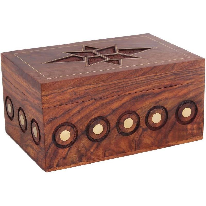 Store Indya Wooden Jewelry Box Storage Organizer and Keepsake Accessory Holder, 5 of 7