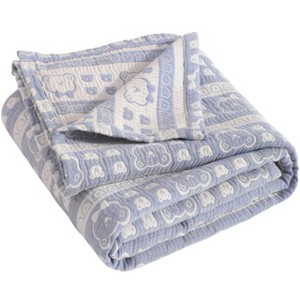 3 Layer Muslin Cotton Toddler Blanket, Super Soft and Warm Crib Blanket - NTBAY - 1 of 4