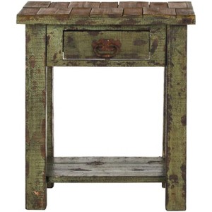 Alfred End Table - Antique Green - Safavieh. - 1 of 4