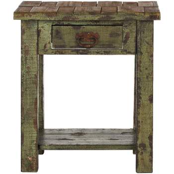Alfred End Table - Antique Green - Safavieh.