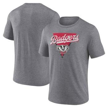 NCAA Wisconsin Badgers Men's Gray Triblend T-Shirt