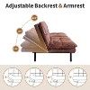 Dyonery 71" Faux Leather Convertible Futon Sofa Bed with Adjustable Backrest & Armrests, Comfy Loveseat Sleeper Couch for Compact Spaces - 3 of 4