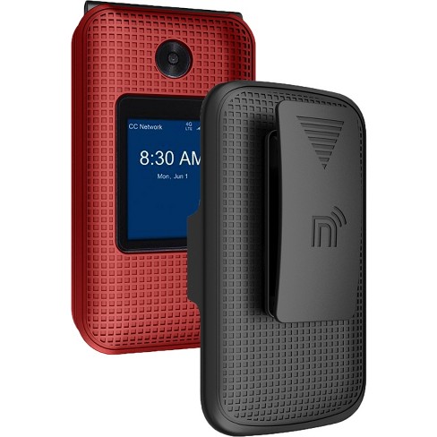 Nakedcellphone Case And Belt Clip Holster For Consumer Cellular Link Ii Flip Phone Red Target