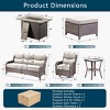 Gymojoy 10 Pieces Outdoor 6 Inch Sofa Swivel Chair Ottoman with Fire Pit Table - 3 of 4