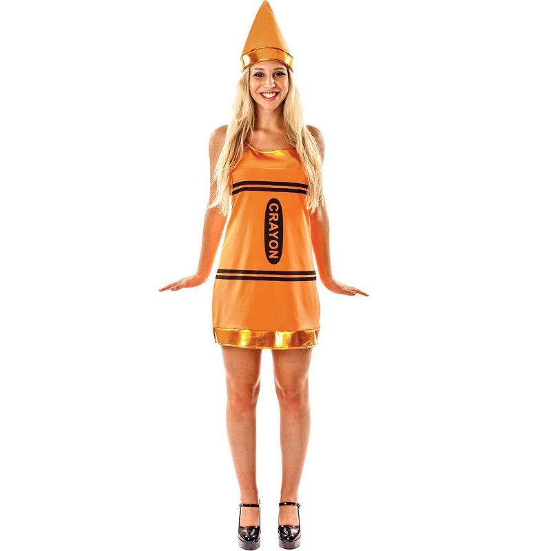 Orion Costumes Women's Orange Crayon Fancy Dress Costume, 1 of 2