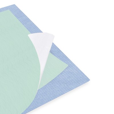 Quick-Dry Reusable Green Polyester Bed Pads, 34" x 36", Set of 12