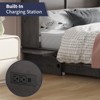 Mjkone Queen Murphy Bed Cabinet with Built-in Charging Station, Drawers, Folding Mattress for Bedroom Guest Room - 4 of 4