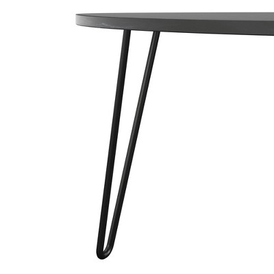 Retro Glam Black Faux Marble & Metal Hairpin Nesting Tables