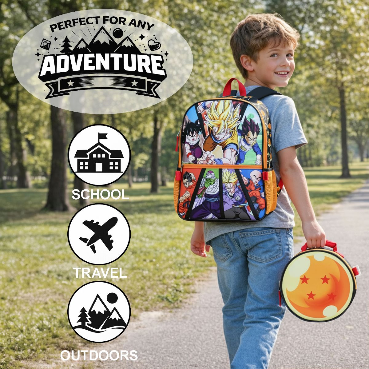 Dragon Ball Z Anime Heroes 5-Piece 16" Backpack Set for Boys - thumbnail 6