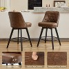 Counter Height Bar Stools Set of 2, Modern Swivel Bar Stools with Back, Wood Legs, 26"H Seat Upholstered Barstools Chair for Kitchen Island Home Bar - 2 of 3