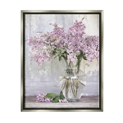 Stupell Industries Tranquil Lilac Flower VaseFloater Canvas Wall Art